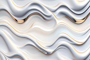 Liquid White Wavy Plastic Texture Wrinkle Background photo