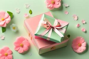 Mothers Day Gift Concept. Present Box photo