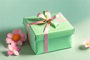 Mothers Day Gift Concept. Present Box photo