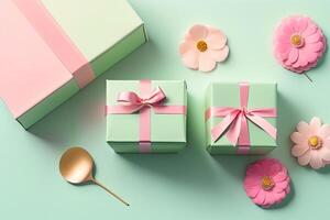 Mothers Day Gift Concept. Present Box photo