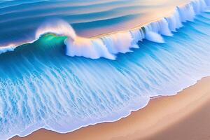 Oceano olas en playa generativo ai foto