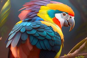 Parrot Portrait Illustration photo