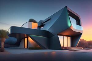 Surreal Modern Architecture Exterior of Building photo