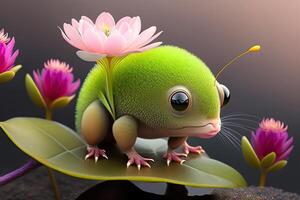 Green Spring or Summer Cute Creature Design photo