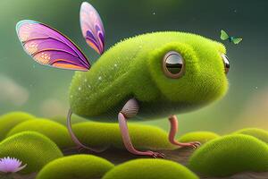 Green Spring or Summer Cute Creature Design photo