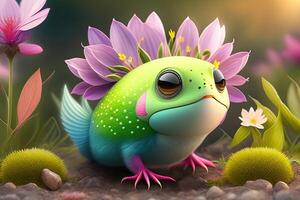 Green Spring or Summer Cute Creature Design photo