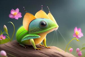 Green Spring or Summer Cute Creature Design photo