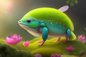 Green Spring or Summer Cute Creature Design photo