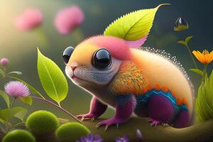 Green Spring or Summer Cute Creature Design photo