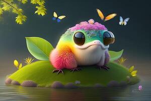 Green Spring or Summer Cute Creature Design photo