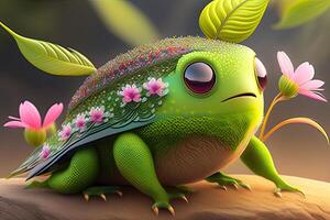 Green Spring or Summer Cute Creature Design photo