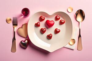 St Valentines Day Concept Top View Background photo