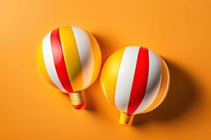 Top View of Colorful Striped Maracas photo