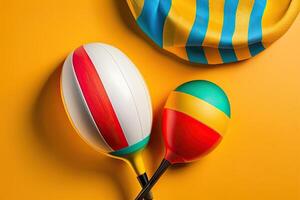 Top View of Colorful Striped Maracas photo