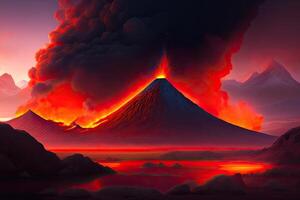 Volcano Eruption with Lava photo