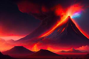 Volcano Eruption with Lava photo