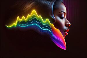 Woman Lips with Sound Wave photo