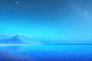 Blue Abstract Nature Landscape Background. photo