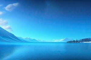 Blue Abstract Nature Landscape Background. photo