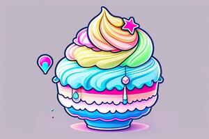Cute Cupcake Character Design photo