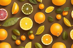 Citrus Juice Orange Pattern Background. photo