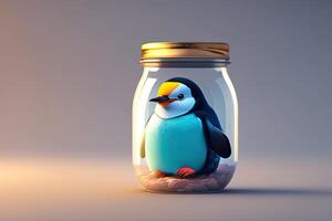 Penguin in Glass Jar photo