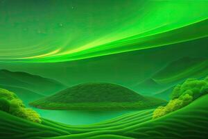 Green Colorful Nature Landscape Background with Copy Space. Art photo