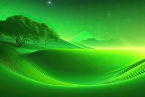 Green Colorful Nature Landscape Background with Copy Space. Art photo