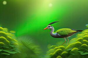 Green Colorful Nature Landscape Background with Copy Space. Art photo