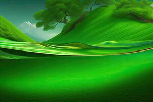 Green Colorful Nature Landscape Background with Copy Space. Art photo