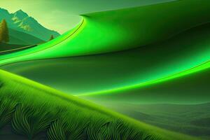 Green Colorful Nature Landscape Background with Copy Space. Art photo