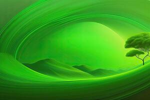 Green Colorful Nature Landscape Background with Copy Space. Art photo