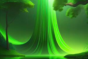 Green Colorful Nature Landscape Background with Copy Space. Art photo