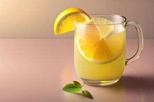 limonada verano Fresco limón bebida generativo ai foto