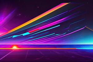 Purple Retrowave Abstract Background Design photo