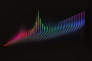 Sound Wave on Black Background in Neon Light photo