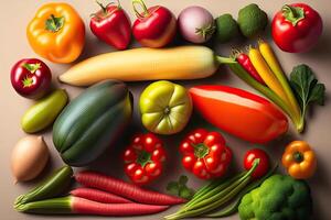 Vegetable Background Flat Lay Pattern photo