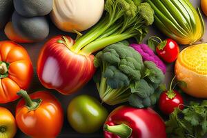 Vegetable Background Flat Lay Pattern photo