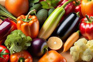 Vegetable Background Flat Lay Pattern photo