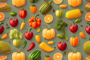 Vegetable Background Flat Lay Pattern photo