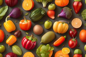 Vegetable Background Flat Lay Pattern photo