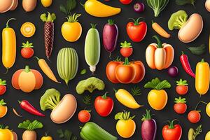 Vegetable Background Flat Lay Pattern photo