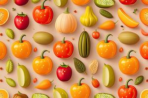 Vegetable Background Flat Lay Pattern photo