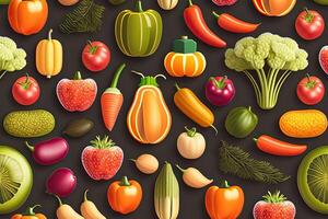 Vegetable Background Flat Lay Pattern photo