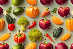 Vegetable Background Flat Lay Pattern photo