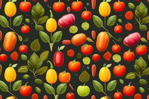 Vegetable Background Flat Lay Pattern photo