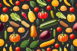 Vegetable Background Flat Lay Pattern photo