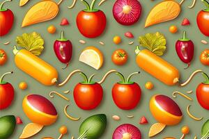 Vegetable Background Flat Lay Pattern photo