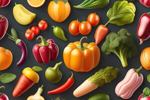 Vegetable Background Flat Lay Pattern photo