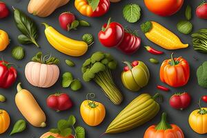 Vegetable Background Flat Lay Pattern photo